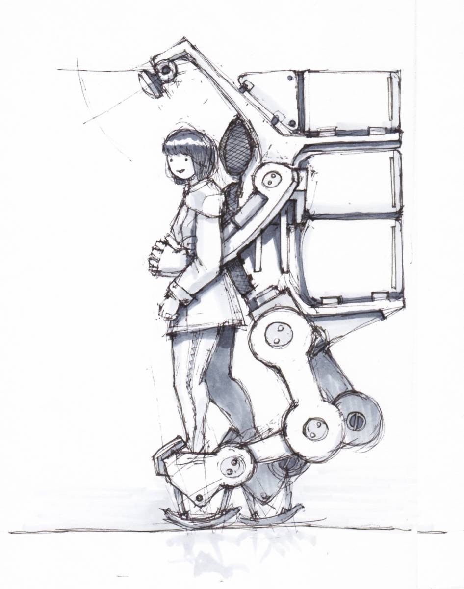 ロボットと妖精の絵画 ロボットと妖精の絵画