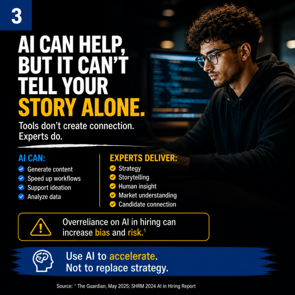 RecruitSourceX's tweet photo. 𝐀𝐈 𝐂𝐚𝐧 𝐇𝐞𝐥𝐩, 𝐁𝐮𝐭 𝐈𝐭 𝐂𝐚𝐧𝐧𝐨𝐭 𝐓𝐞𝐥𝐥 𝐘𝐨𝐮𝐫 𝐒𝐭𝐨𝐫𝐲 𝐀𝐥𝐨𝐧𝐞 https://t.co/tFfxxPSsjT https://t.co/9zGXuW5ZzT