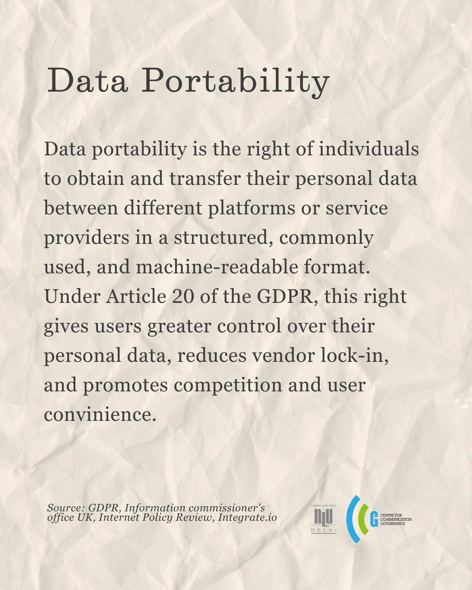 CCGNLUD's tweet photo. The GDPR looks at data portability as a right, promoting transparency and user convenience. 

#VocabMondays https://t.co/INf2KkBnNU