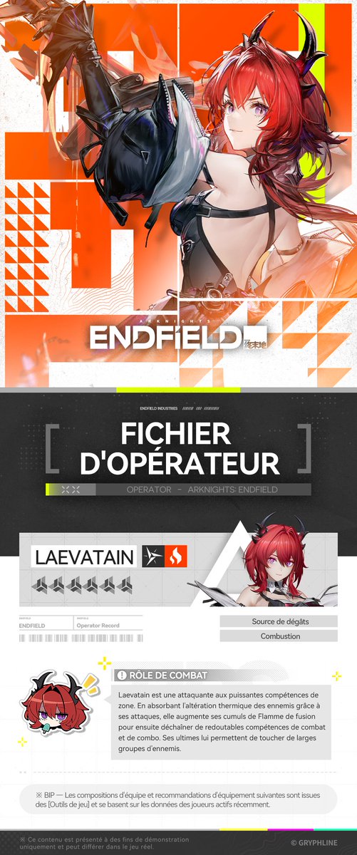 EndfieldFR's tweet photo. // Fichier d'opérateur // Laevatain // Gilberta // Ardelia // Pogranichnik
Endministrator, nous sommes ton bouclier.
Pour plus d’informations, veuillez consulter le lien :
https://t.co/u4CThyVy7G
#ArknightsEndfield #Endfield #AtTheWakeOfSpring https://t.co/5Cm5C7KRv1