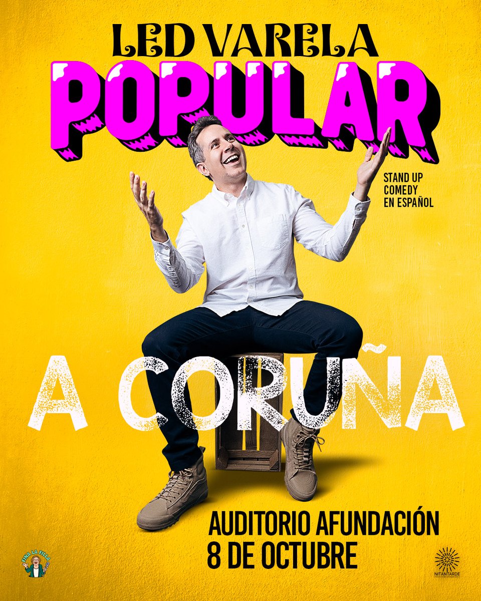 ninona_comedy's tweet photo. 🎤 El comediante venezolano-uruguayo Led Varela volverá a Europa con su nuevo show “POPULAR” en el mes de octubre, y una de las paradas que hará será: 
📍 8 OCTUBRE - A Coruña (Auditorio Afundación) 
🎟️ Entradas disponibles en ledvarela. com 👈 https://t.co/koEedYjTG1