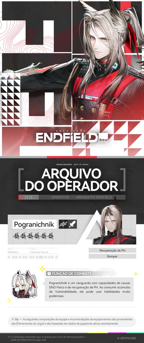 AKEndfieldBR's tweet photo. // Arquivo do Operador // Laevatain // Gilberta // Ardelia // Pogranichnik
Endministrator, somos o seu escudo protetor.
Para mais informações, consulte o link:
https://t.co/m7RkMf5HTy
#ArknightsEndfield #Endfield #AtTheWakeOfSpring https://t.co/LBYpBgPEAG