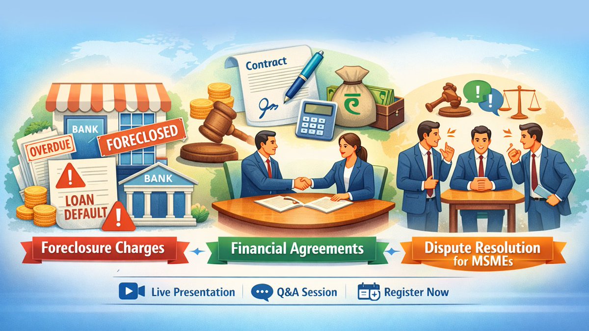 knnindia's tweet photo. FISME To Hold Webinar On Foreclosure Charges, Financial Agreements, Dispute Resolution For MSMEs

#SBIAcademy #WeVaad #MSME #MSMEWebinar #FinancialAgreements #DisputeResolution #BusinessFinance #LegalAwareness @FISME 

Date/Time- Tuesday, May 12, from 3:00 PM to 4:30 PM

Registration link- https://t.co/SwFX2AQZHB

Zoom link- https://t.co/GbNBiwG7qE