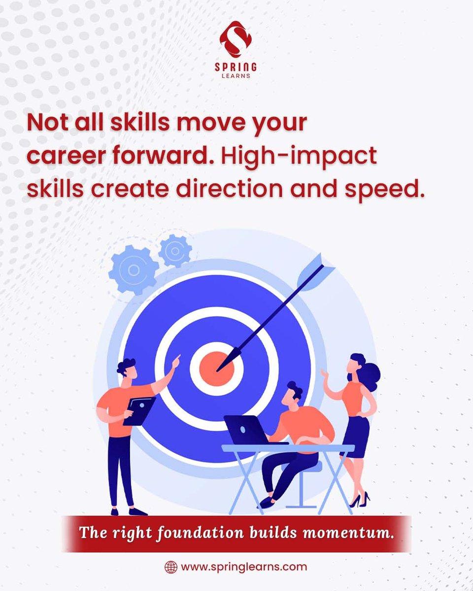 spring_learns's tweet photo. Career growth doesn’t come from doing more
it comes from doing what matters.

The right skills don’t just help you improve,
they help you move forward faster.

Because momentum isn’t built by chance,
it’s built by choice.

#CareerMomentum #HighImpactSkills #SkillDrivenGrowth https://t.co/mSqWFAt0UA