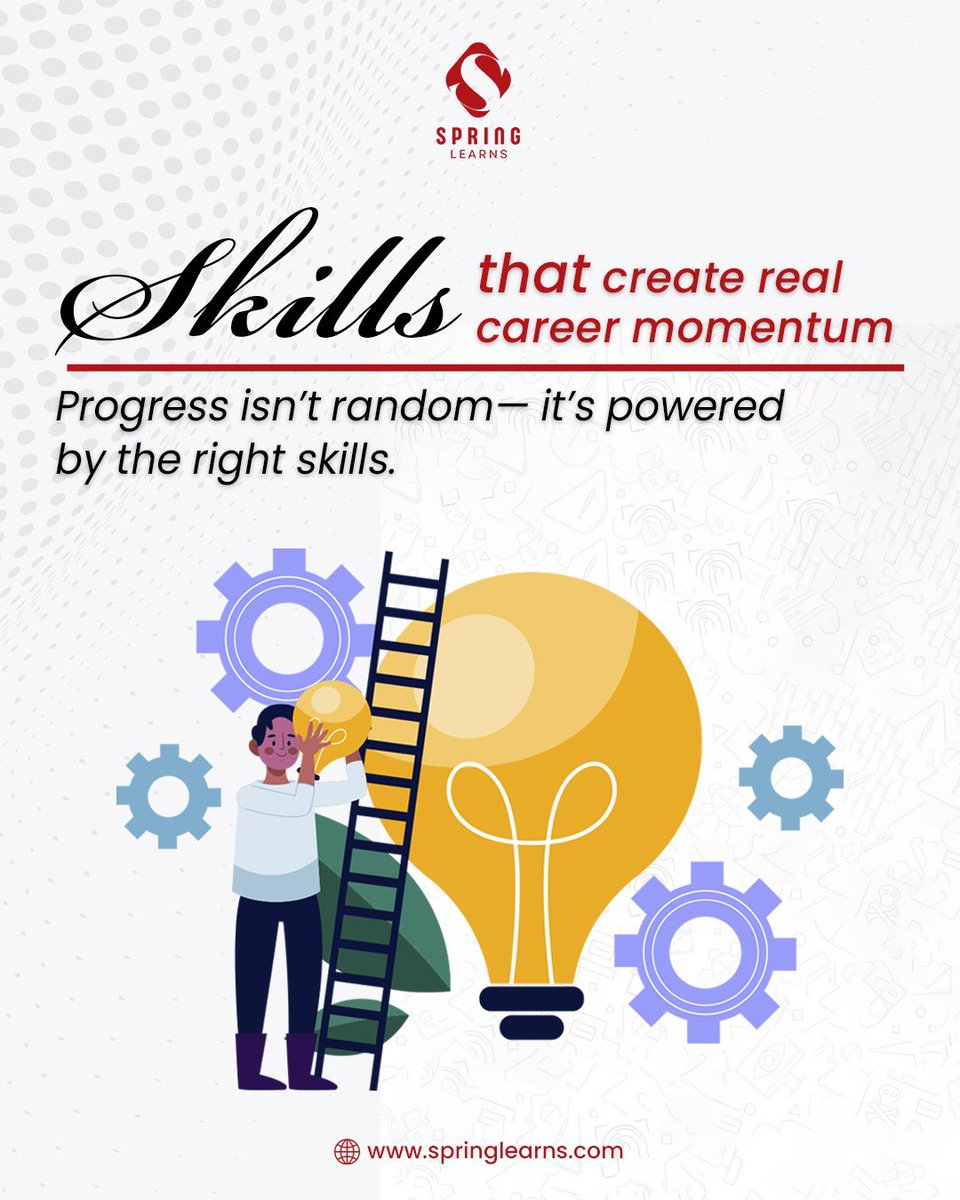 spring_learns's tweet photo. Career growth doesn’t come from doing more
it comes from doing what matters.

The right skills don’t just help you improve,
they help you move forward faster.

Because momentum isn’t built by chance,
it’s built by choice.

#CareerMomentum #HighImpactSkills #SkillDrivenGrowth https://t.co/mSqWFAt0UA