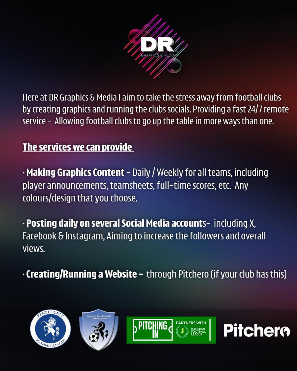 DRGraphics25's tweet photo. Footballing Graphics Available Now!!

Are you a Football Club looking to boost their social media profile?⚽️ 

Would you like graphics made for the new season?🎨

Please contact us if you are interested👏 

Shares / Retweets appreciated 

@SCEFLeague @KCFL1516 
#NonLeague https://t.co/PxyneBRhHY