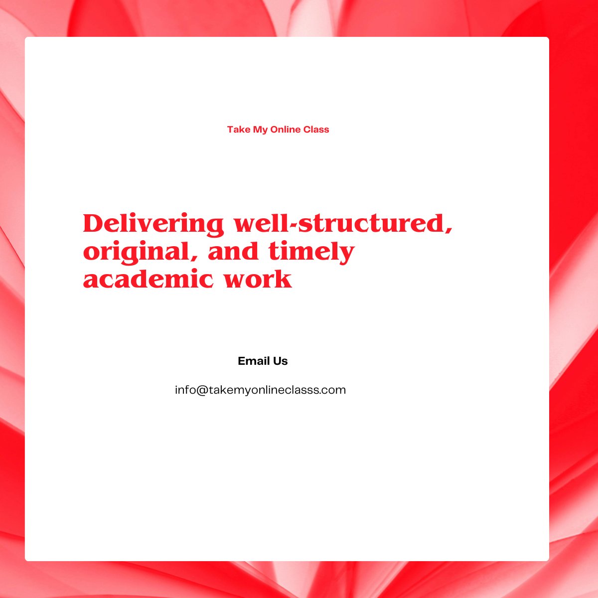 myonlineclasss's tweet photo. 100% original work and on-time delivery Educational Research Center
https://t.co/LMu2ssqct0 #takemyonlineclass #domyonlinecourseforme #hiresomeonetotakemyonlinecourse https://t.co/gnlo2N4tVS