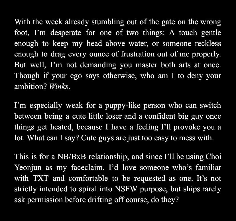 bermuara_sayang's tweet photo. CW // NSFW (jaga-jaga)

Sayang! Looking for NB/BFR. I’m 25+, so preferably someone no younger than 23. I’m totally not in a rush, so take your time and leave a little trace or short SPM so I can acknowledge your presence. https://t.co/5fosul0YMq