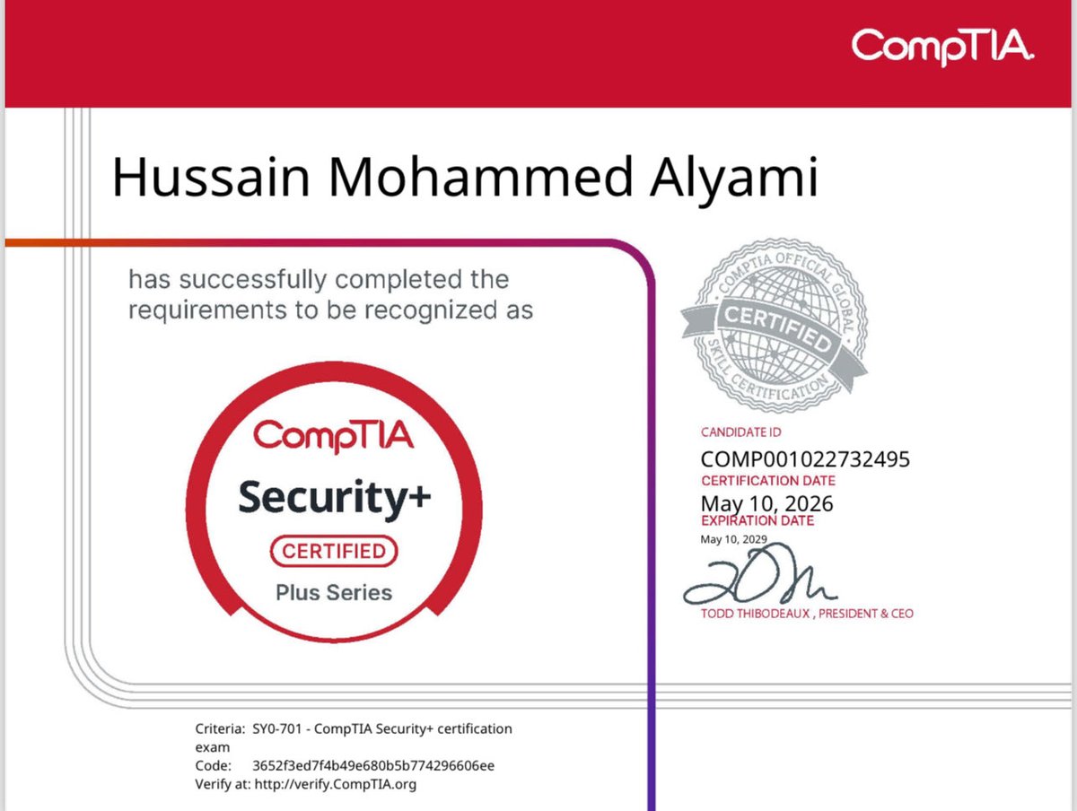 hus0x's tweet photo. First Certificate ✅ https://t.co/ZlgX3AFc7Q