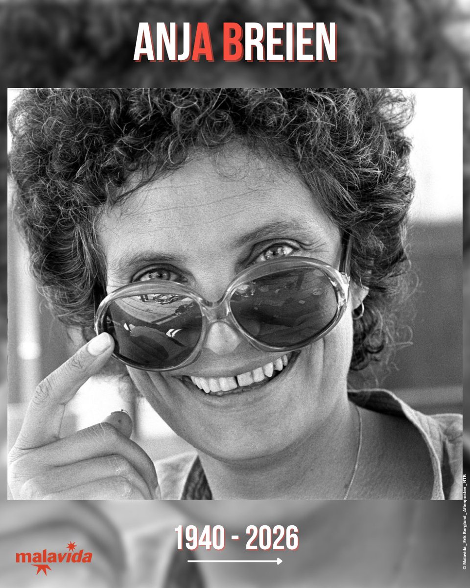 Malavida_Films's tweet photo. "Vive Anja Breien !
Nous avons eu l'immense tristesse d'apprendre le décès d'Anja Breien ce dimanche 10 mai 2026, à l'âge de 85 ans, à Oslo."

Retrouvez le texte d'Anne-Laure Brénéol &amp; Lionel Ithurralde, co-dirigeants de Malavida Films, en commentaires 👇 https://t.co/7UG9ShFeA0