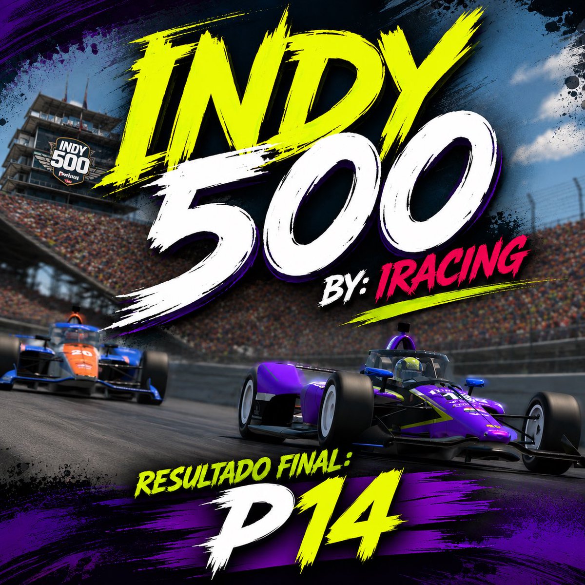 AradosManoloSRT's tweet photo. 🏁🏁🏁

Duro fin de semana en tierras americanas ❌

Tras varios intentos fallidos, @Aiden099_ consiguió obtener una buena p14 en la Indy 500 de este fin de semana en @iRacing 

¡Bien peleado compañero! Seguro que vendrán carreras mejores 💪🏻 https://t.co/cCMcqwBUvR