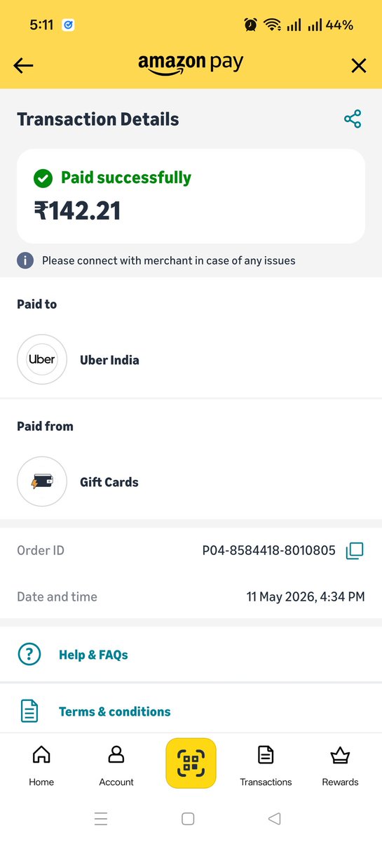 riteshc1986's tweet photo. I have been charged by @UberIN_Support via @amazonpay, despite not having utilized any ride services today. Could you please clarify the reason for this charge? https://t.co/ciYGxn3Soj