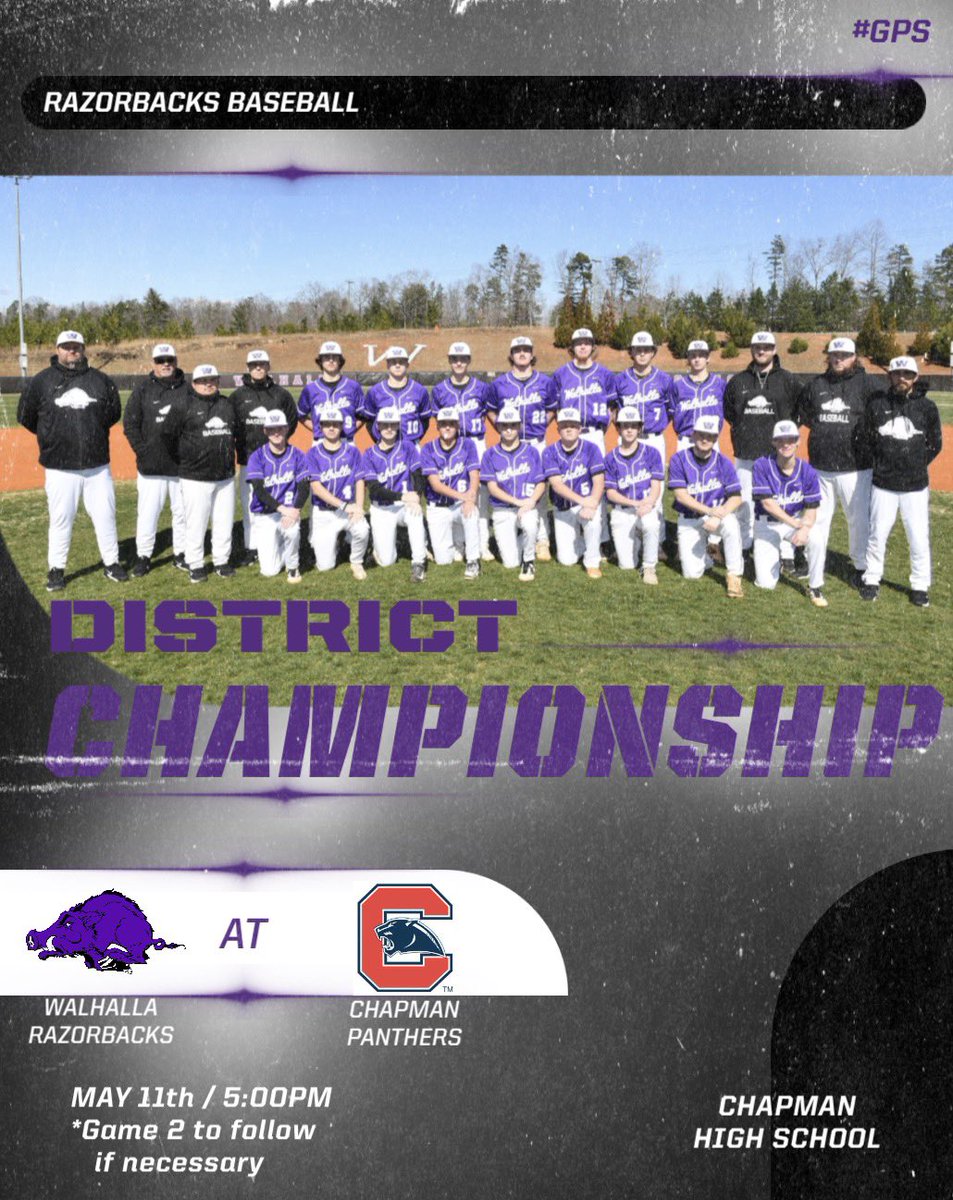 WalhallaBsbll's tweet photo. Let’s go!!! District Championship today! https://t.co/Z1eNYwF7WN