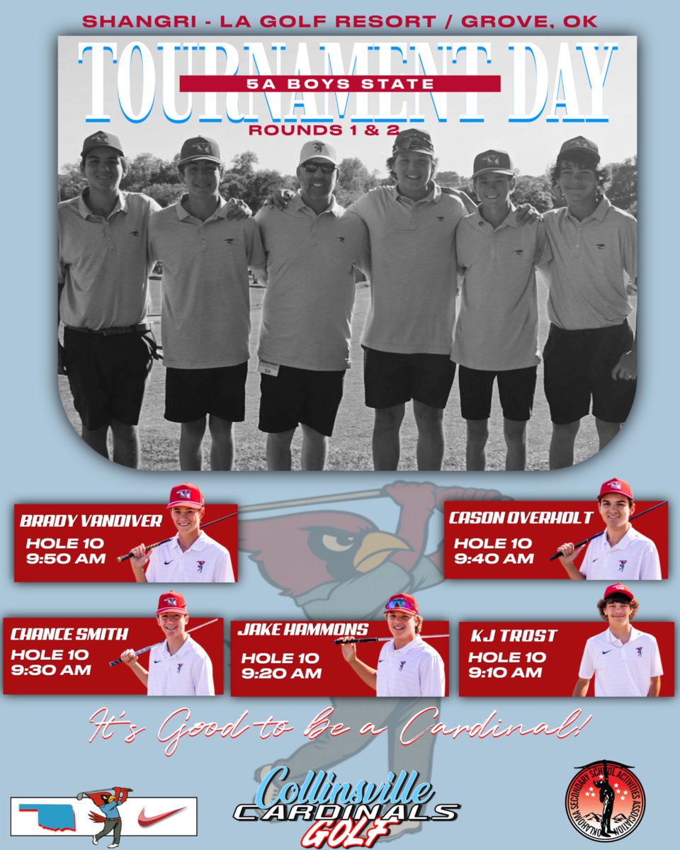 CVilleCardsGolf's tweet photo. Good luck to our boys in Day 1 of the OSSAA 5A Golf State Tournament @ShangriLaGolf.  #TakeState #GoCards @cvilleathletes @cvilleokschools @cvillecards https://t.co/jQDvntunY9