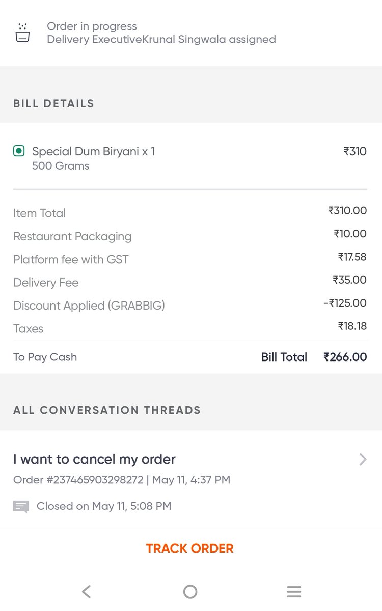 ritesh74036's tweet photo. @SwiggyCares https://t.co/MhGen22bRh