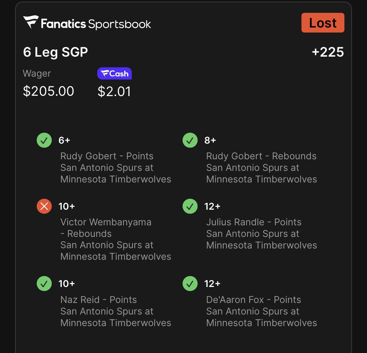 kacheinn's tweet photo. @FanaticsBook Not giving me bonus bets or nothing on a 200$ bet is disrespectful https://t.co/T9aRj21SCe