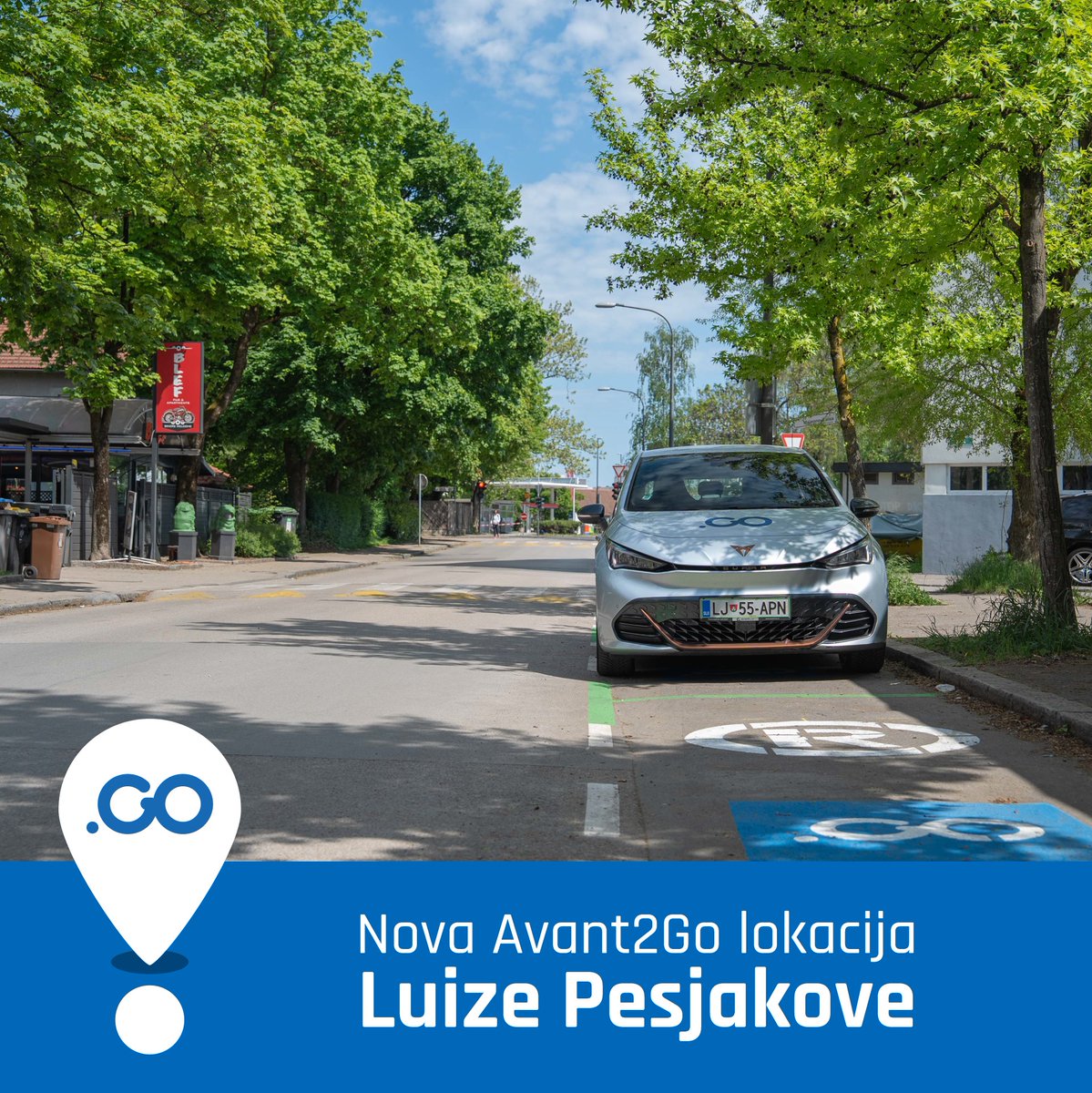 Avant2Go_com's tweet photo. Naša prva lokacija v Savskem naselju!

Nova lokacija: "Luize Pesjakove"
- 3 označena bočna parkirna mesta
- Naslov: Luize Pesjakove ulica 9, Ljubljana

#Avant2Go | #carsharing #novamobilnost #Ljubljana https://t.co/Gale0nstxk