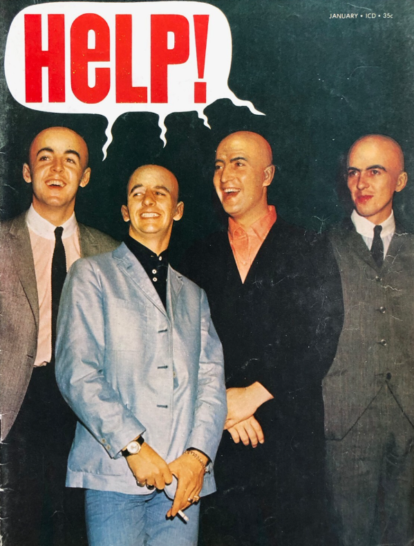 PulpLibrarian's tweet photo. The Beatles. Help! January 1965.

Harvey Kurtzman edited Help! from 1960-65, bringing over some previous contributors to MAD magazine to assist. This issue also features some early Robert Crumb cartoons as well as Gilbert Shelton's Wonder Wart-Hog. https://t.co/OONUFQFlDQ