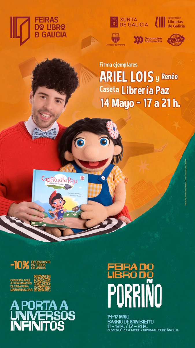 ArielLoisActor's tweet photo. 📚 ¡Hola, amigxs! Esta semana nos vemos en Porriño 🫶🏻 https://t.co/YOY8dvTuwg