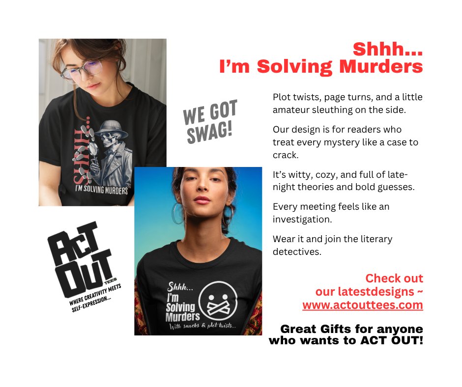 JoeNendza17334's tweet photo. Shhh… I’m Solving Murders
Act Out Tees ~ https://t.co/qBAyk2gh1w
#reader #mystery #books #crime #detective #thriller #clues #whodunit #intrigue #sleuth #PrintOnDemand #Tee https://t.co/11wiOWCuKU