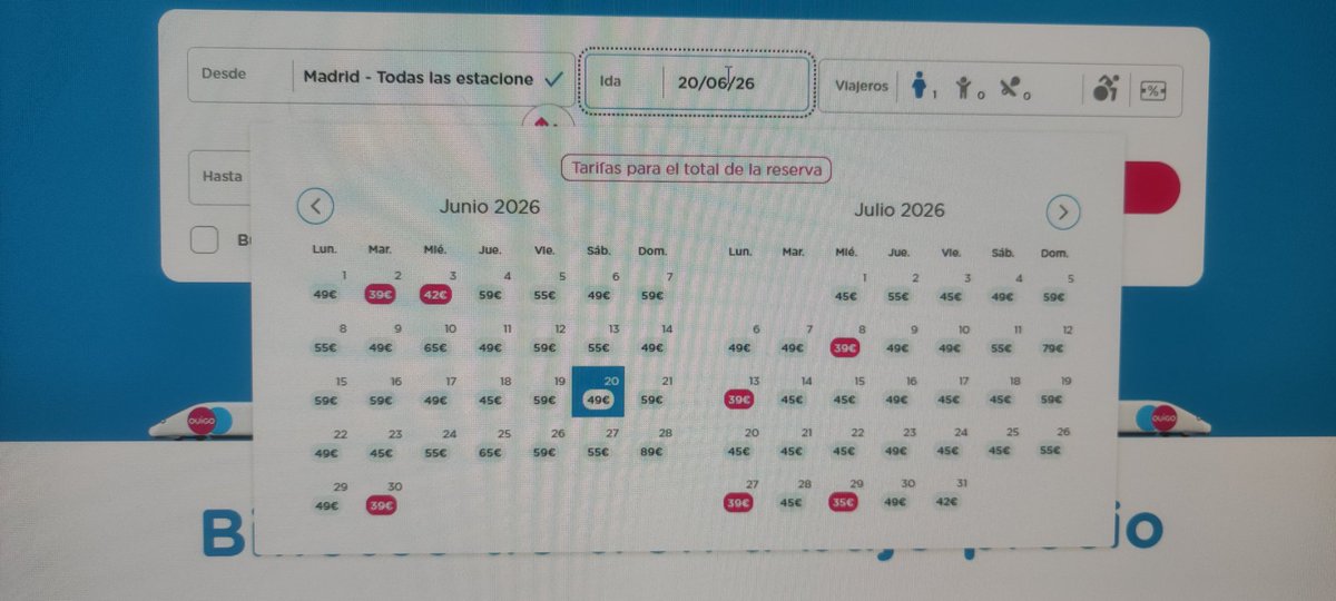 Barbylavida's tweet photo. @OUIGO_Es Los problemas técnicos también deben haber afectado a la oferta...porque no hay nada a 5€. Mismos precios de ayer ....🤔 https://t.co/XZDCjjhEO2