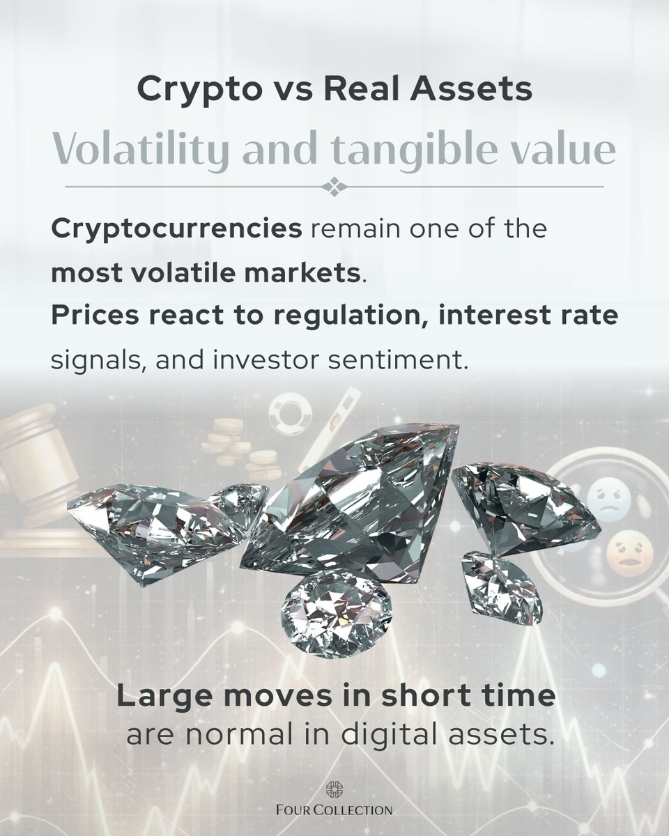 _FourCollection's tweet photo. Crypto markets move fast. Tangible assets move differently.
Many investors combine blockchain innovation with physical scarcity and long term value preservation through real assets like natural diamonds.

#FourCollection #Blockchain #DiamondInvestment #Crypto #RealWorldAssets https://t.co/yfwK8V5gVV