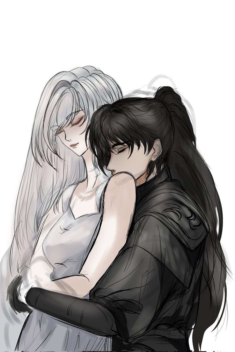 A quick sketch for the lovers 🥰🥰
Of course, it's just a small taste compared to the art to come. I basically drew this a long time ago; it's about that chapter that happened months ago. 

#Shadowslave