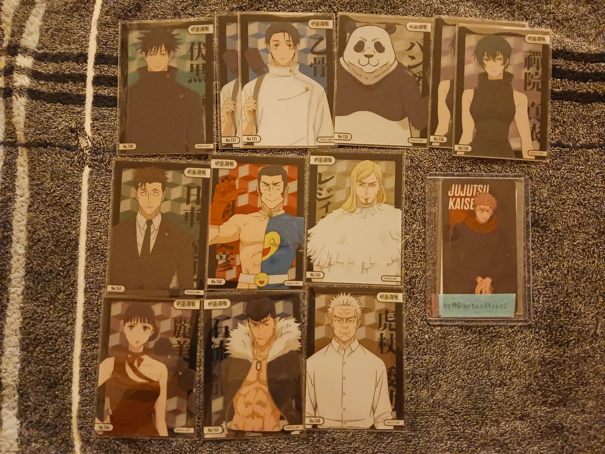 botan590405's tweet photo. 【交換・譲渡】呪術廻戦　クリアカードコレクションガム5　キャラポトレ

譲　写真のもの

求　キャラポトレ　脹相A・虎杖&amp;乙骨
　　クリアカード　虎杖仁(緩募)
　　1枚100円+送料

郵送希望。
交換優先で探しています。
クリカは緩募のため虎杖&amp;乙骨と同時のお取引のみ。
お気軽にお声かけください https://t.co/PVTVz2ELi8