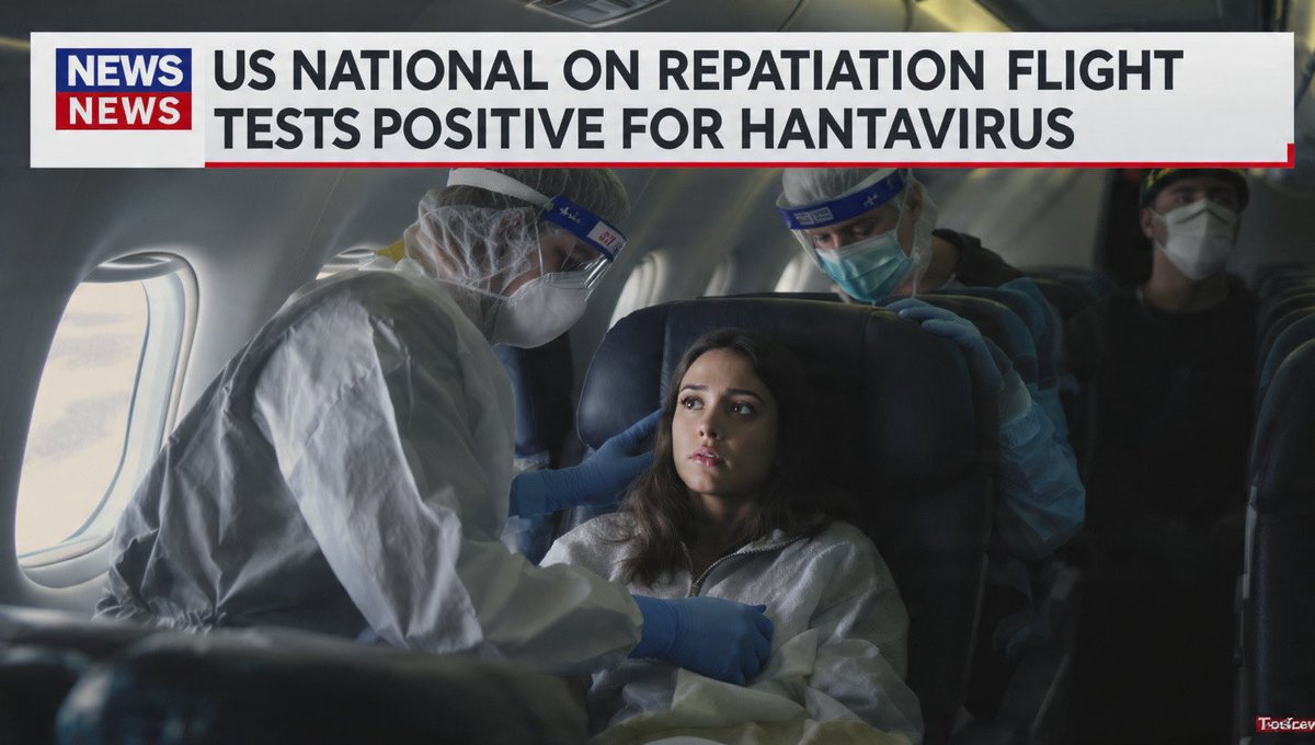 HiddenQTruth's tweet photo. A U.S. national aboard a repatriation flight has tested positive for hantavirus, according to onboard medical staff. The individual was attended to mid-flight by medical personnel in full PPE after reporting symptoms consistent with viral infection. 

FOLLOW, LIKE AND REPOST https://t.co/K862q5eSHR