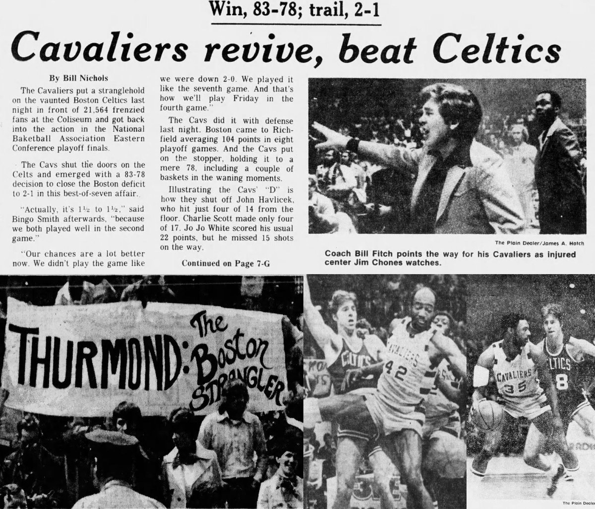 MrCleveland_216's tweet photo. May 11, 1976: Must Win🏀

Huge game in front of fiery crowd (NBA playoff record 21,564 fans)

#LetEmKnow 

Cavs win Game 3 behind their defense, holding down Celtics in 83-78 win

Cavs back in the series down 2-without C Jim Chones 

#Richfield 💪 #Fans https://t.co/vbUFUuSlTB