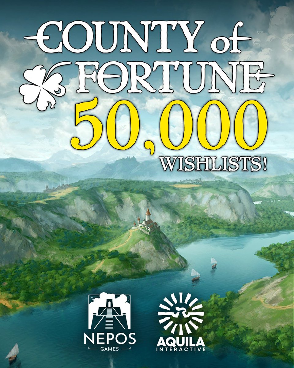 CountyOfFortune's tweet photo. Hi Stewards!

We have some great news to share today. County of Fortune has just reached 50,000 wishlists on Steam!

Seeing all your comments, feedback, discussions, and support over the years has been incredible for us.

So thank you. Really. https://t.co/t9pEC2Zm2x