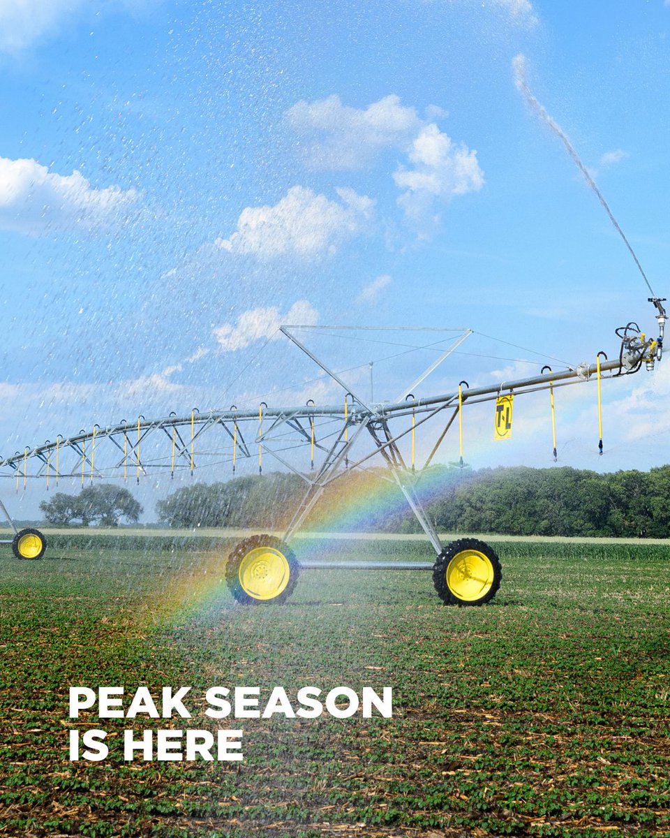 TLirrigation's tweet photo. Peak season is here. With systems running and crops developing, every pass and every day contribute to the momentum in the field. https://t.co/WLO5xnmvTU