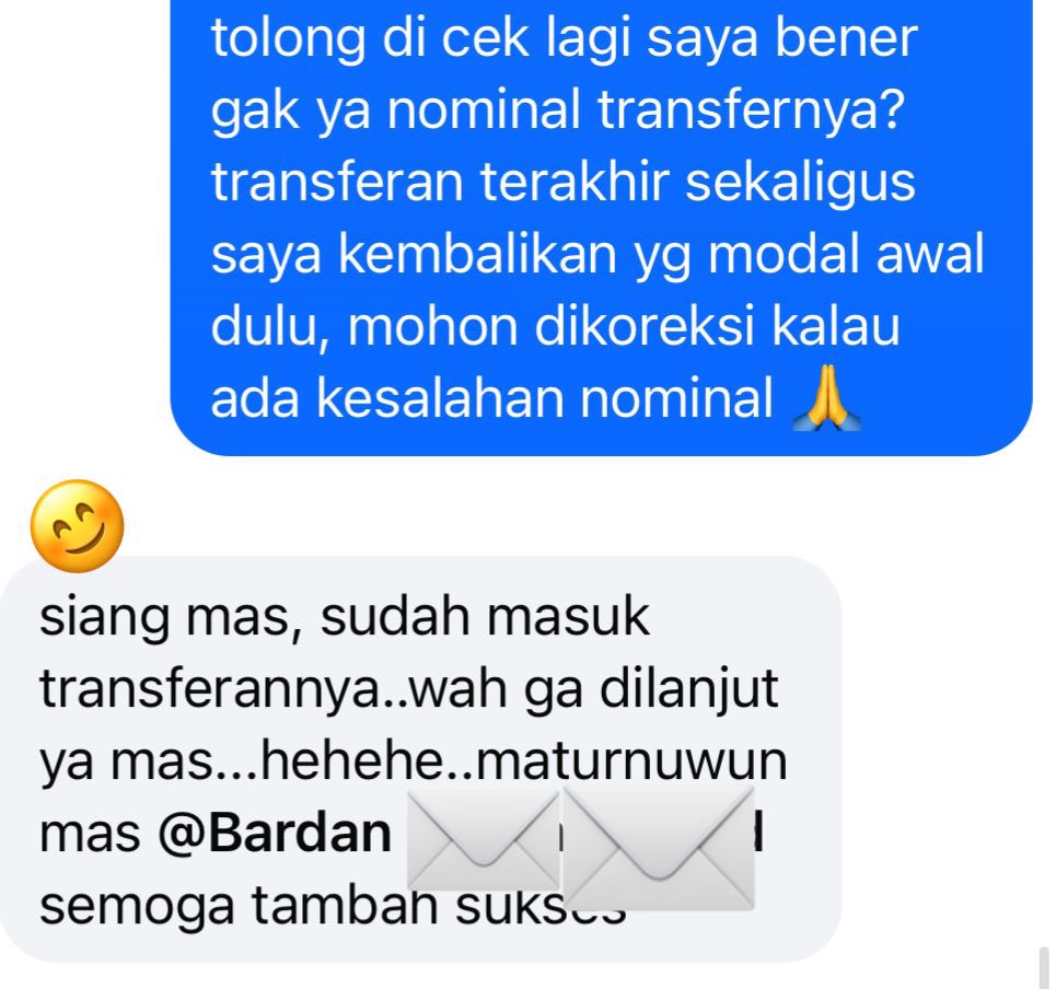 bardanslm's tweet photo. punya 1 mentor bisnis, net worthnya 100 M, rumahnya ada hampir 100 buat dikontrakin atau kadang dijual lg, rata2 di jawa tengah karna beliau tinggal disana jg.

dia mulai dari 0, kisahnya ngenes dulu. kayanya rata2 yg dari 0 punya cerita ngenes ya 😅

dia jg salah 1 orang yg buat saya semangat mau jadi pedagang. 

nah dia selalu ngajarin saya, 
"rasa percaya itu harga mati bardan, sekalinya rusak hilang sudah, pertaruhkan nyawa kamu untuk jaga itu ya, kalau kamu bangkrut tapi dipercaya  kamu masih punya kesempatan bangkit lagi"

dulu pas kuliah cm bisa manggut2 aja  karna blm paham2 bgt. 

sekarang saya paham, 
saya punya usaha impor barang2 jepang dan ada investornya 3 orang, saya rutin bagi hasil ke mereka, setelah saya punya capital sendiri, saya kembalikan semua modal beserta profitnya karna memang cm 1 tahun perjanjiannya.

nah mereka masih suka kontak dan mau invest apapun bisnis asal saya yg jalankan 😅

bayangin ratusan juta/milyaran orang percaya gitu aja karna pengaruh "personal branding baik" yaitu menjaga amanah ke mereka. jadi..... duh jaga2 deh amanah baik2 ya gaes, karna kepercayaan itu mahal harganya.

coba jujur2an gaes, kalau kamu diinvest ratusan juta atau milyaran nih untuk jalanin sebuah bisnis, kamu akan akal2in tipis2 laporan keuangannya apa lurus2 apa adanya aja???