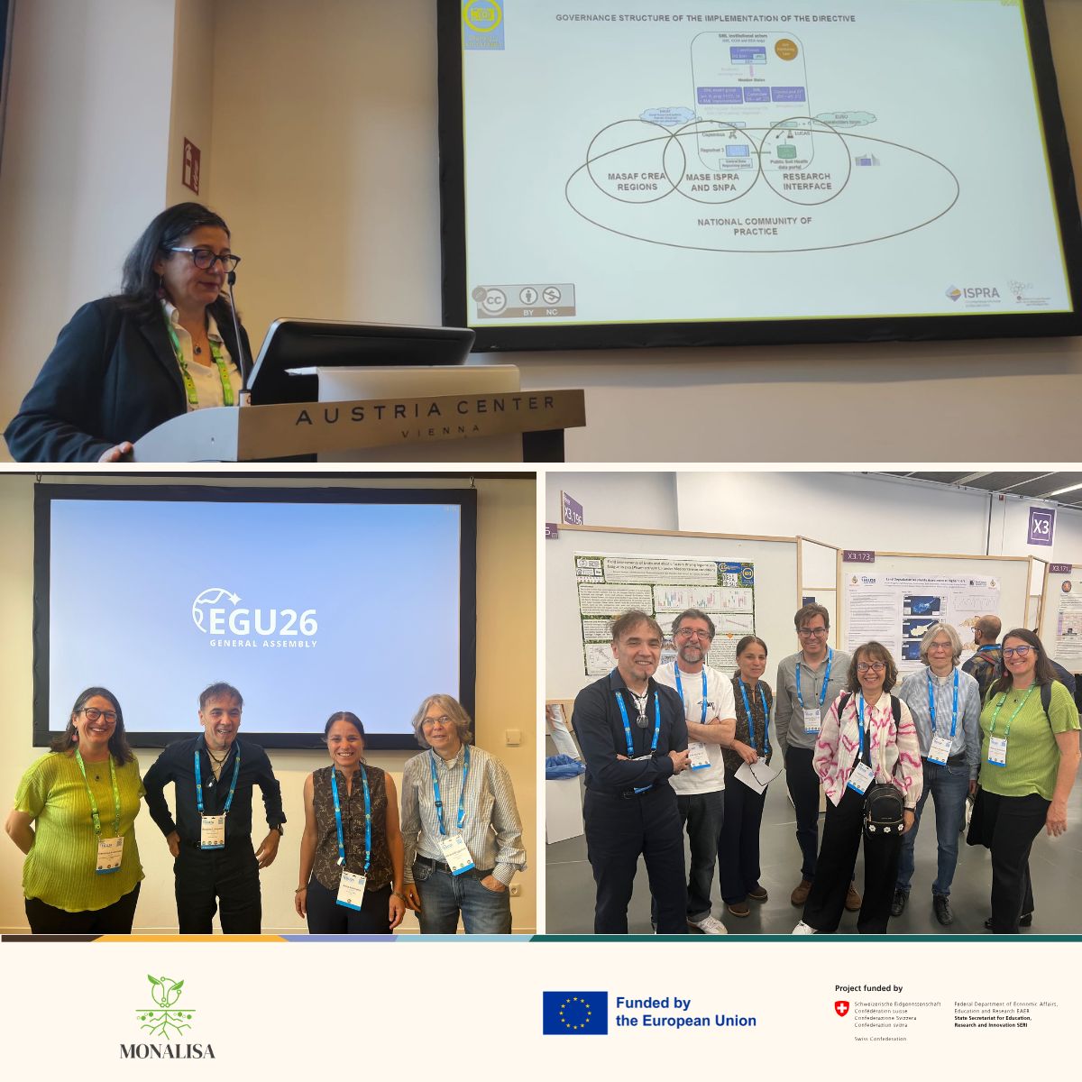MONALISA_4LAND's tweet photo. #MONALISA at #EGU26: Francesca Assennato (@ISPRA_Press) contributed to discussions on soil degradation, ecosystem resilience &amp; the Soil Monitoring Law in Italy - linking science &amp; policy for healthier soils. 👇 
https://t.co/tN979OvFVu https://t.co/eKpGXJvh1k