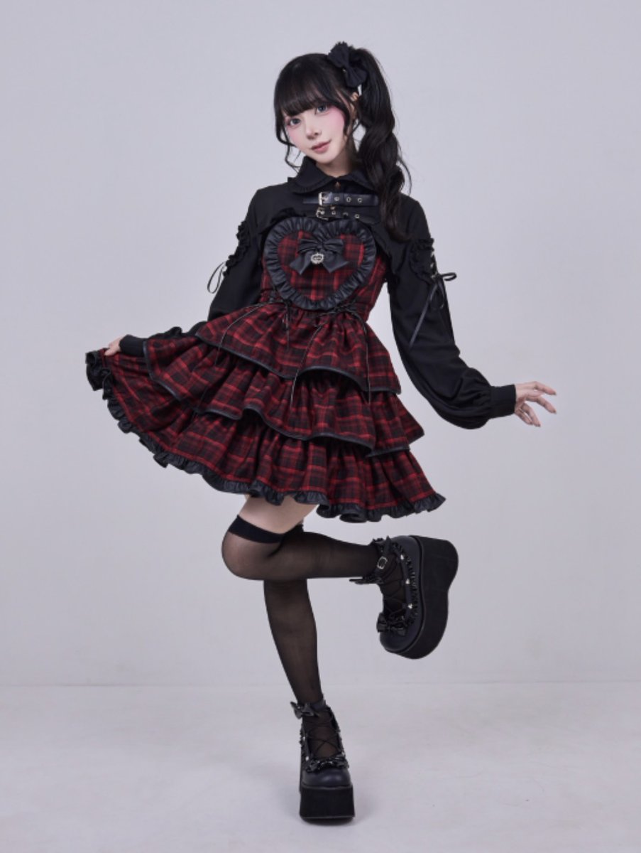 ワンピース IMVAL / Frill Heart Dress [BLK] QOOZA 🖤IMVAL♥️ Frill Heart Dress