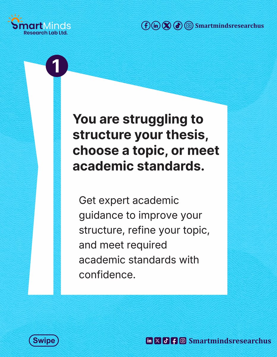 SMResearch_'s tweet photo. Knowing when to seek support can make all the difference in your results.
Start your research journey with SmartMinds today.
#smartminds #researchsupport #academicexcellence
#businessresearch #marketresearch #datainsight https://t.co/5HpYcNyuG6