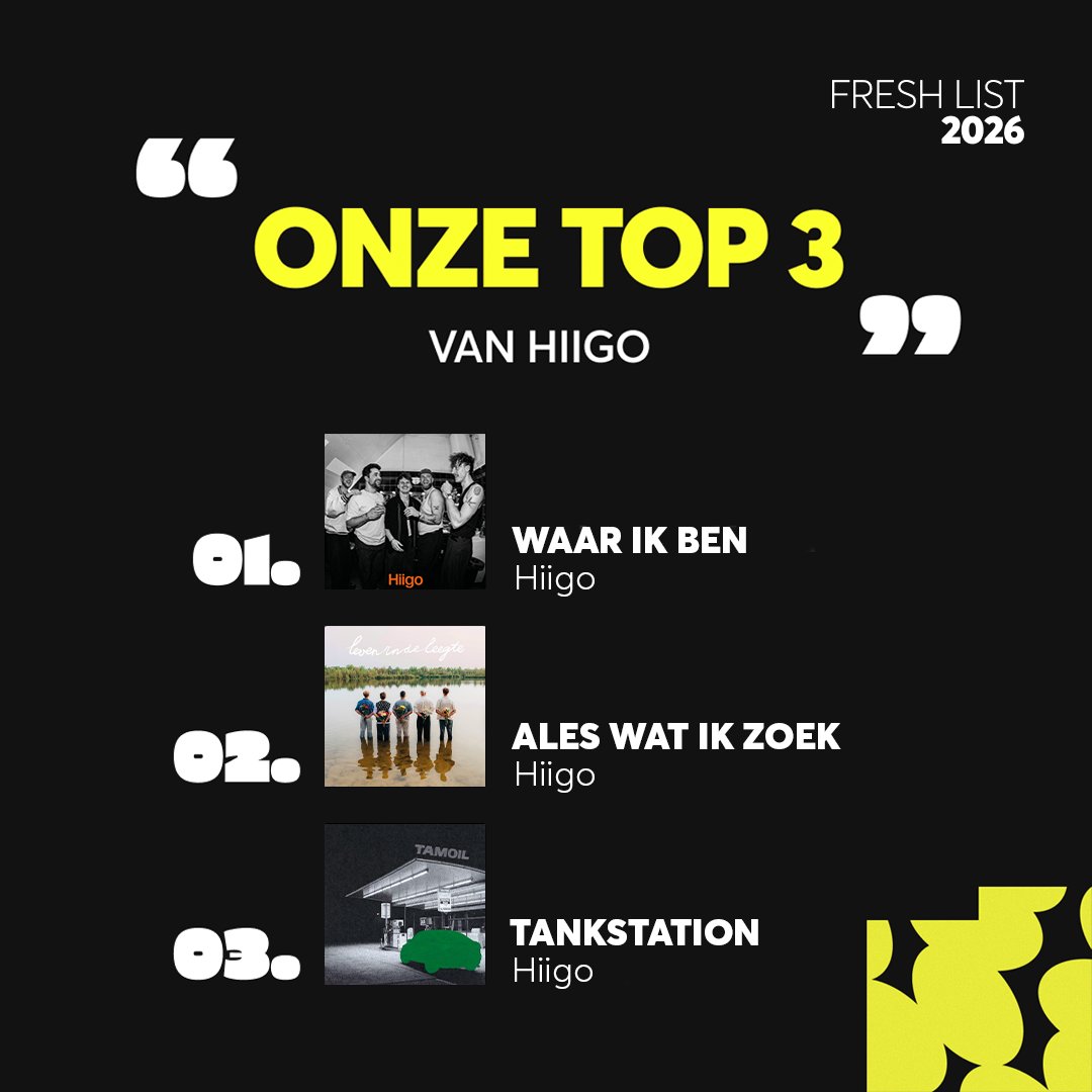 Ticketmaster_NL's tweet photo. 🍋 Ontdek nieuw talent bij Ticketmaster FRESH! Met FRESH zetten we opkomende artiesten in de spotlight en lichten we maandelijks een frisse artiest uit die klaar is om door te breken.

De artiest van de maand mei is Hiigo. Hiigo is een Nederlandse popband uit Zwolle, bekend om hun energieke Nederlandstalige pop met moderne invloeden. Met singles Tankstation en Alles Wat Ik Zoek betoverde zij het publiek tijdens het festivalseizoen. Nieuwste single Waar Ik Ben is een goed voorproefje voor het aankomende album. 

Ontdek de artiest van de maand via Ticketmaster FRESH https://t.co/F4w7CxDSxm