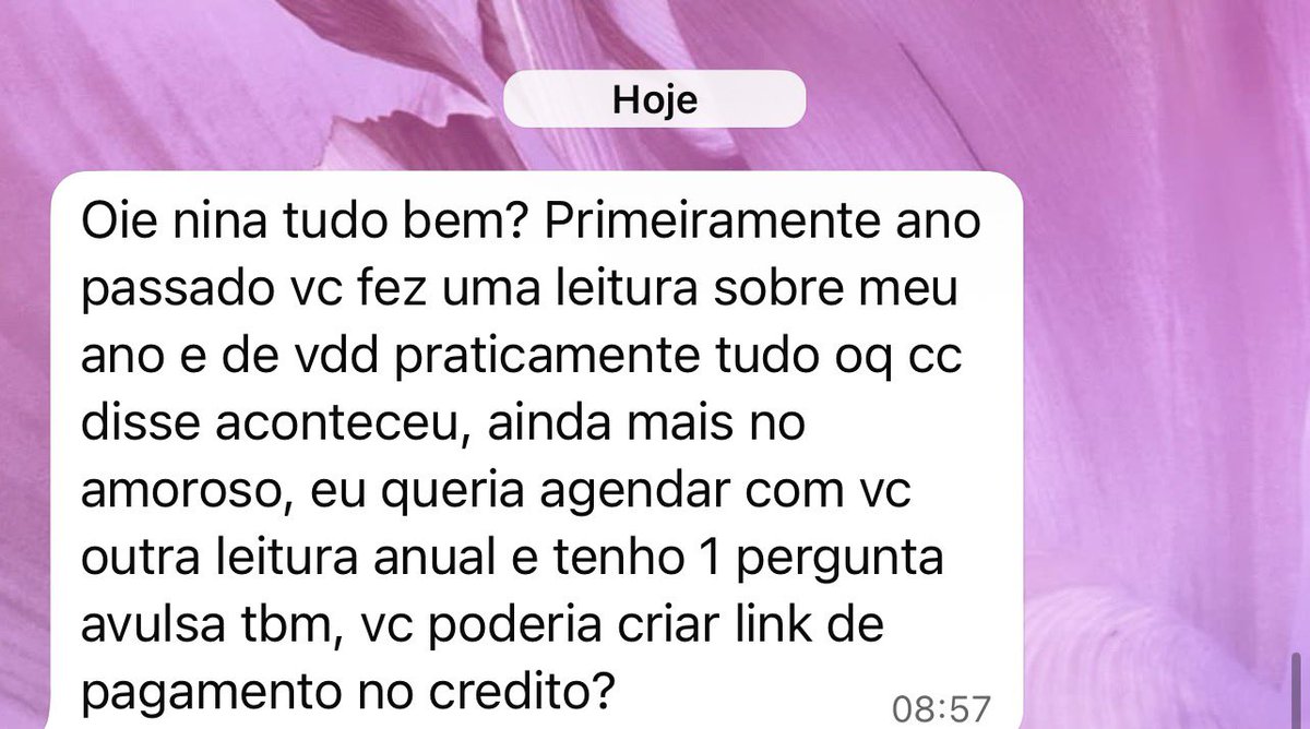 taronina's tweet photo. Mais um feedback 💜

🔮Pacote: Mesa aberta 

📲Para agendar particular: https://t.co/oTGLXrGmNs https://t.co/zagkhUCZNg