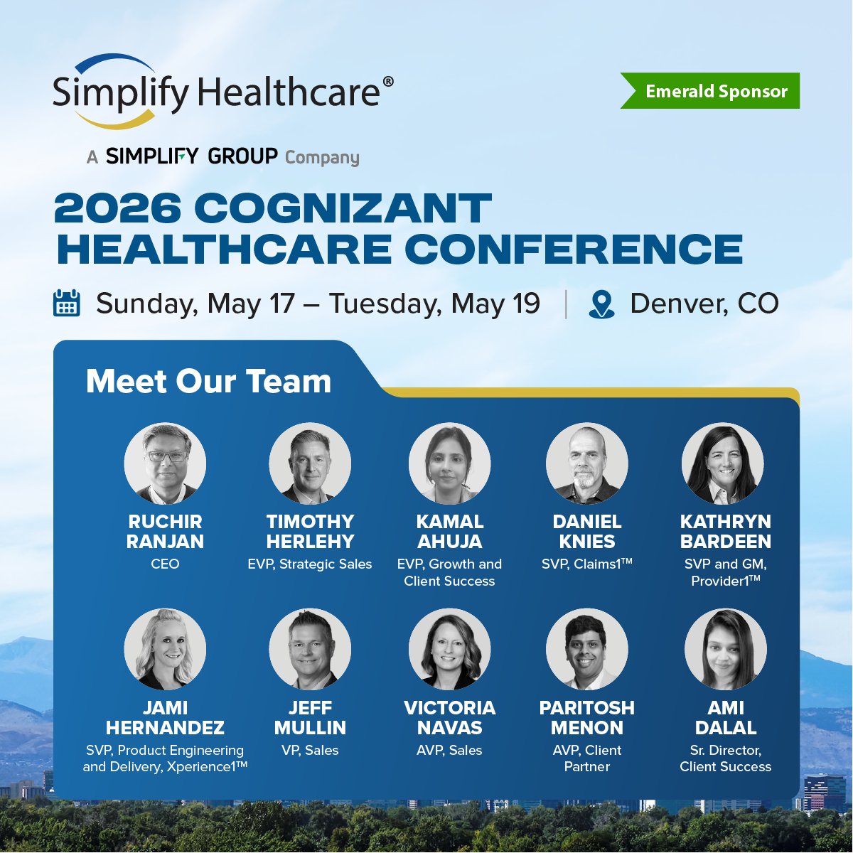 SimplifyHCare's tweet photo. Heading to the 2026 Cognizant Healthcare Conference?

Join @SimplifyHCare for two sessions on modernizing claims configuration and provider data management, plus meet our team on-site.

Register: https://t.co/5B3KU4PWRT https://t.co/7qBVz9dD7F