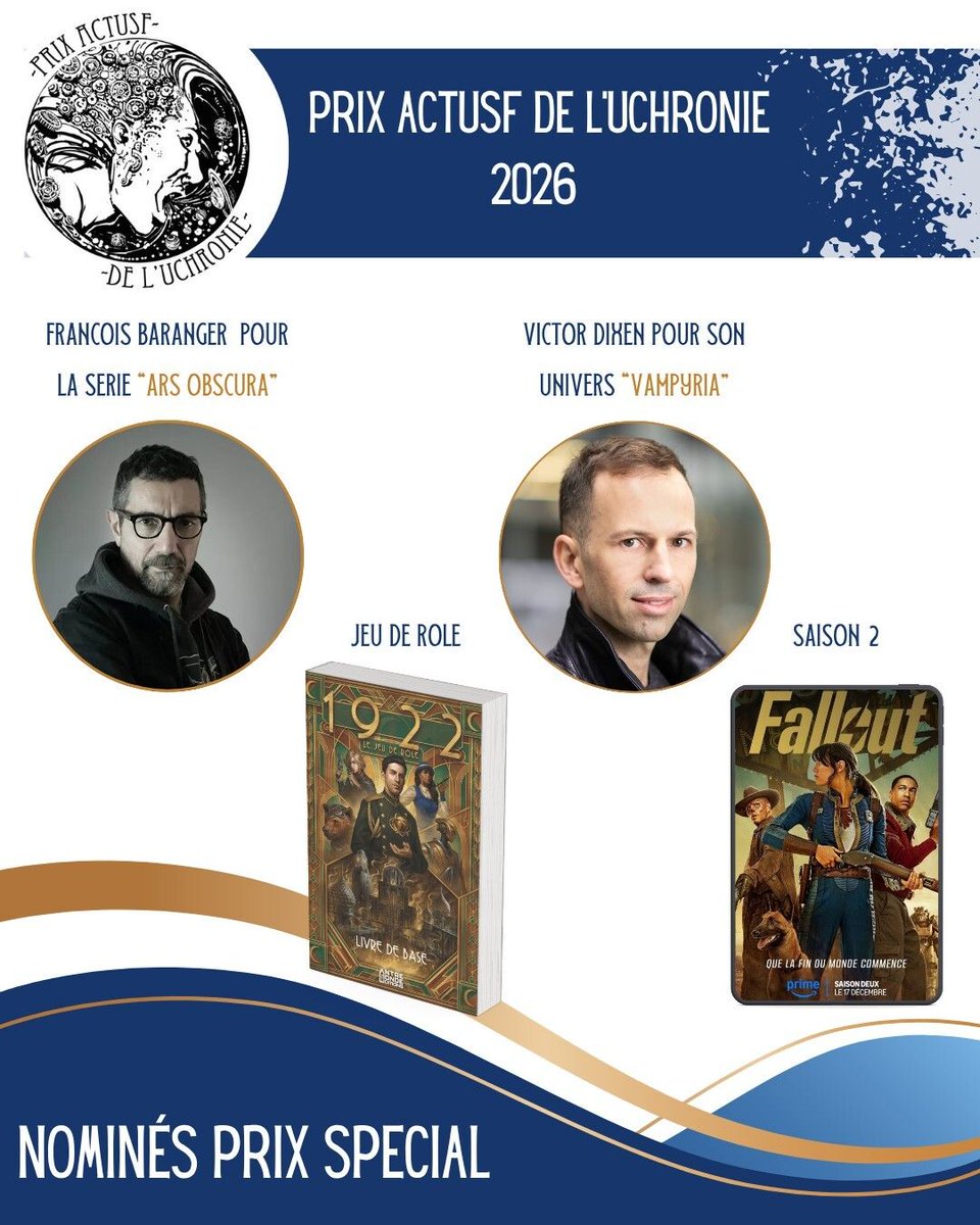 ActuSF's tweet photo. Découvrez la sélection 2026 du Prix Actusf de l'Uchronie !
Un genre qu'on adore... Par ici les sélections : https://t.co/WZiK66EnNF
#uchronie #prixlitteraire #librairie #roman https://t.co/v8otPi7uBi