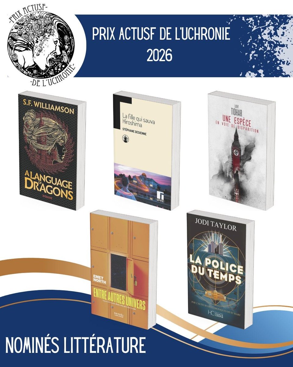 ActuSF's tweet photo. Découvrez la sélection 2026 du Prix Actusf de l'Uchronie !
Un genre qu'on adore... Par ici les sélections : https://t.co/WZiK66EnNF
#uchronie #prixlitteraire #librairie #roman https://t.co/v8otPi7uBi
