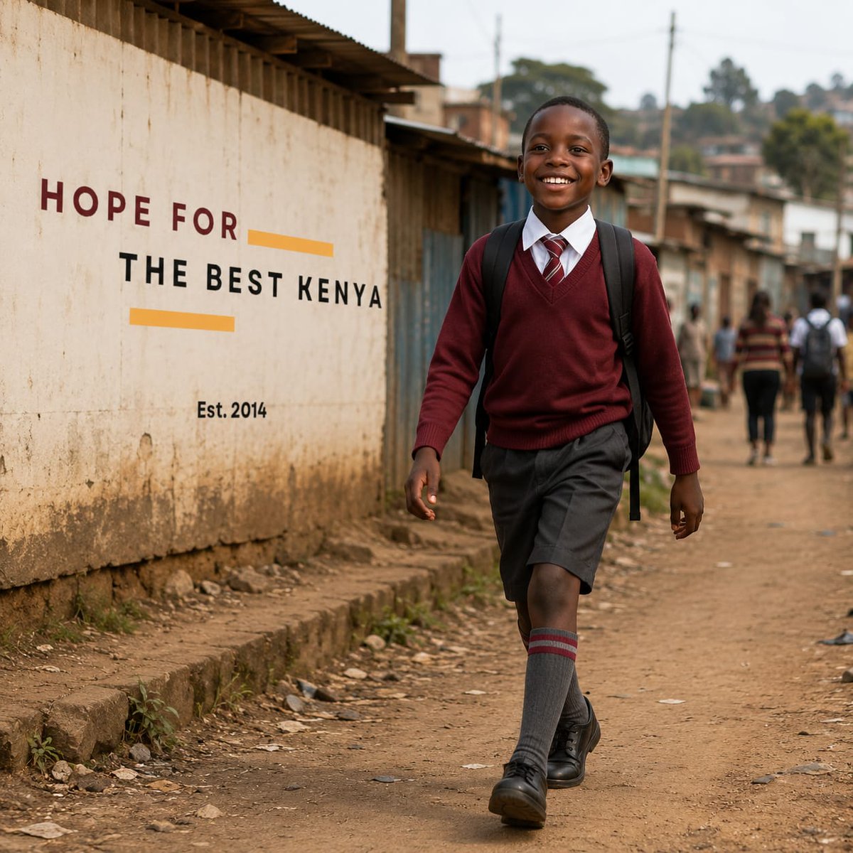 HopeForTheBestK's tweet photo. Even in life’s toughest lessons, joy finds a way. Like the young boy walking home from school, we end the day not with worry, but with a grateful heart. 

Get Involved: https://t.co/4koWatYFtz

#Gratitude #HappinessInChallenges #HopeForTheBestKenya #Give https://t.co/IhlVLWzumk
