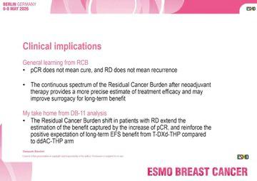 EiocOncology's tweet photo. Update on db11. It’s not only about achieving a pcr. Low rcb also makes a difference.

#ESMOBreast26 #HER2Positive #BreastCancer #PathCR @OncoAlert https://t.co/AIYylnbft4