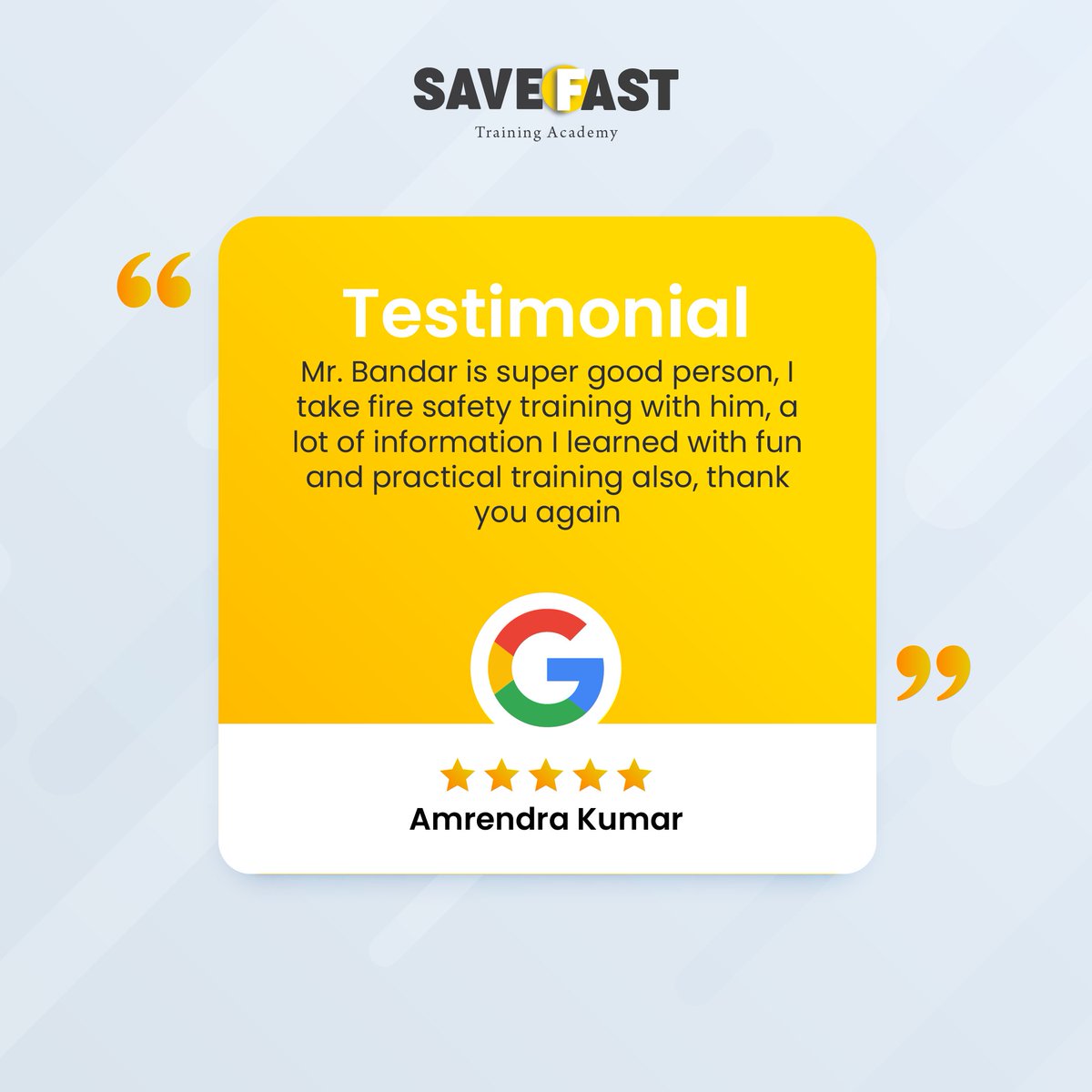 save_fast's tweet photo. Don’t just take our word for it. Hear what participants say about SaveFast expert-led safety training. Every review is a badge of honor and drives us to improve. Your safety is our purpose.
#ParticipantVoices #SafetyMatters #SaveFastExperience https://t.co/vC5jnnYC3V