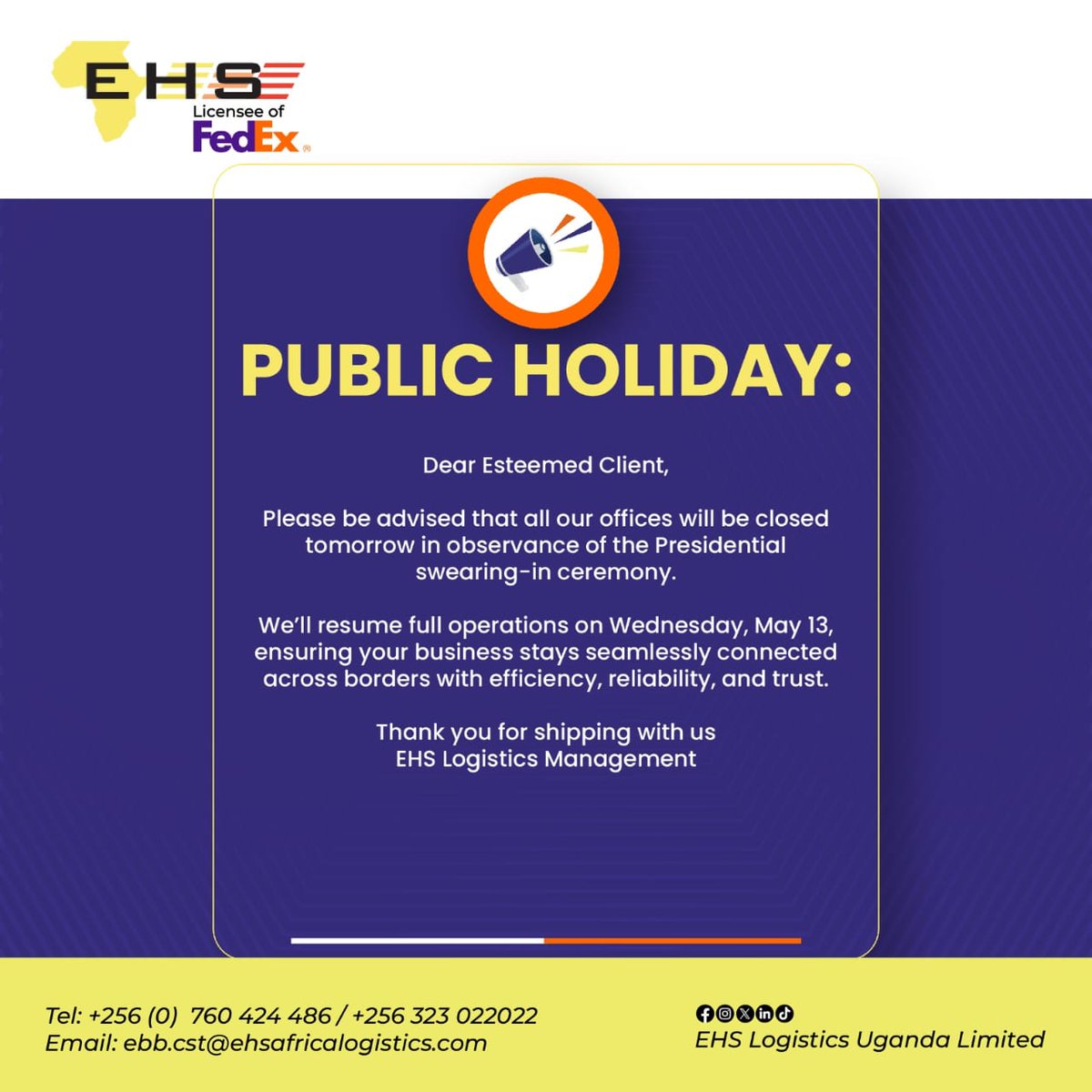 EHS Logistics Uganda tweet media