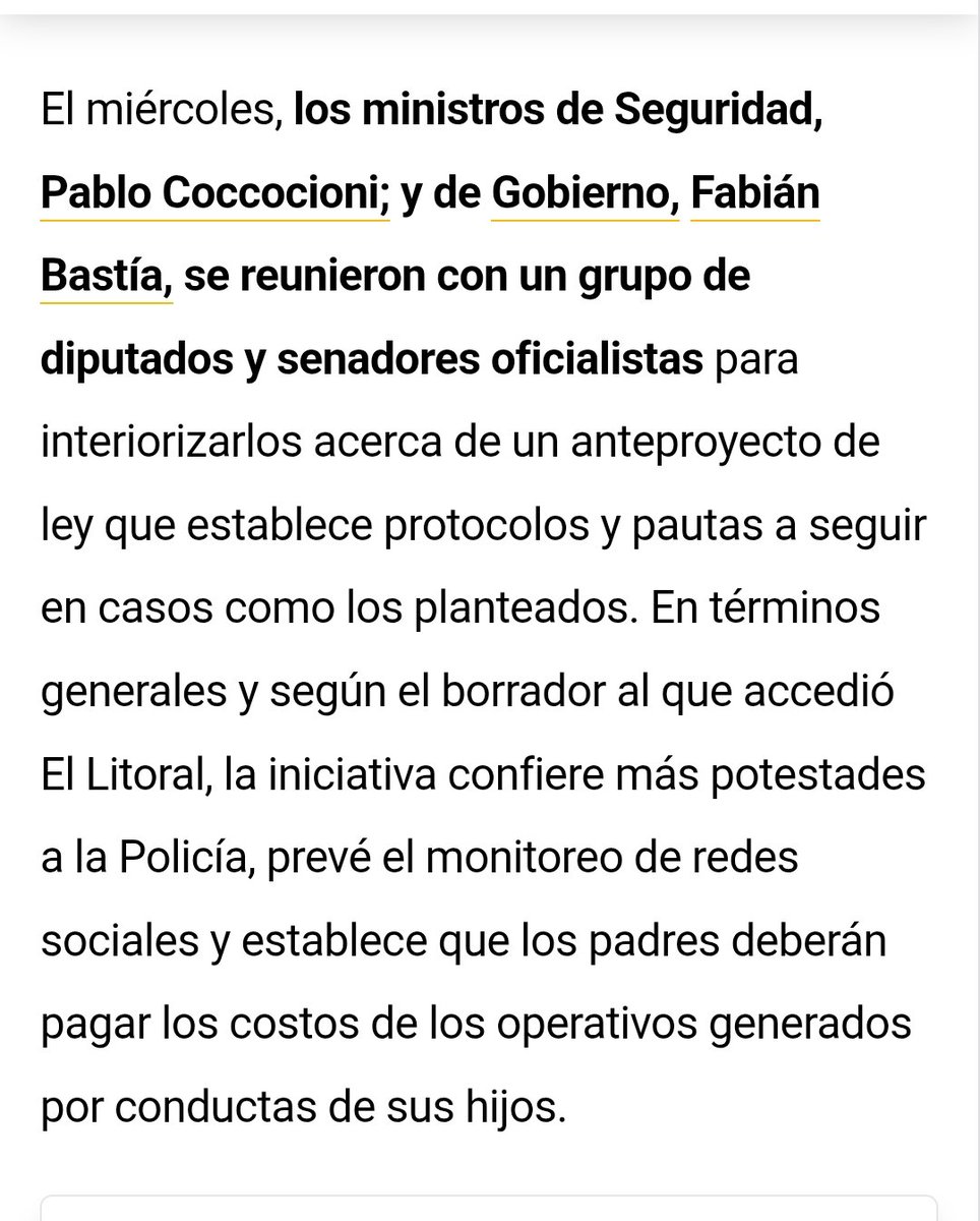rgr1979's tweet photo. Proyecto de ley del ejecutivo provincial santafesino. Cualquier similitud con la DICTADURA no es mera consecuencia. A cuanto quedamos los santafesinos de una nueva noche de los lápices si se aprueba ésta ley?  Dice que le pueden pegar lo justo y necesario a los pibes. Demencial https://t.co/az38IRD3xN