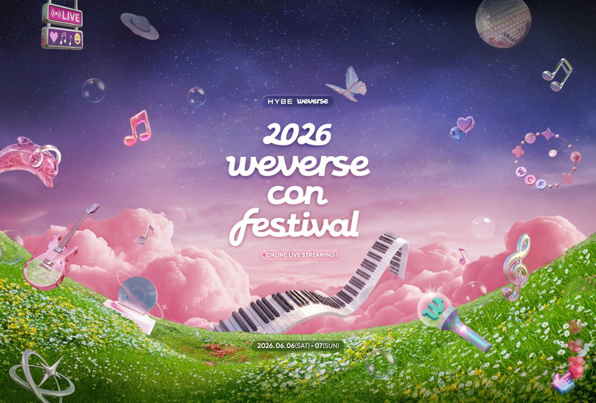 centralives's tweet photo. 📢  O formulário para a transmissão do 2026 WEVERSE CON FESTIVAL já está disponível!

📅 Datas e horários:
• 06/06 — 02h00 às 09h00 AM
• 07/06 — 06h00 AM

🔗 Formulário:
https://t.co/dTaQpUuYzw https://t.co/xYsKwGomjI