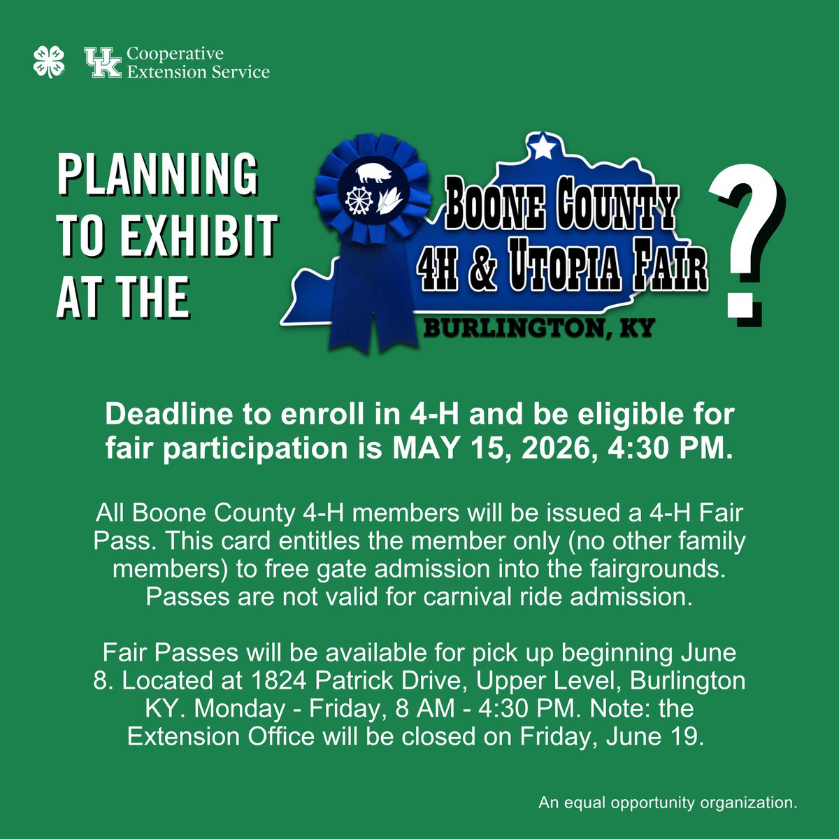 BooneKYExt's tweet photo. 4-H is for all Boone County youth, ages 9-18 (Cloverbuds, ages 5-8 can also enroll).

Visit our website to learn more: https://t.co/fCGzKSRG2u https://t.co/cZkYQ6rzny