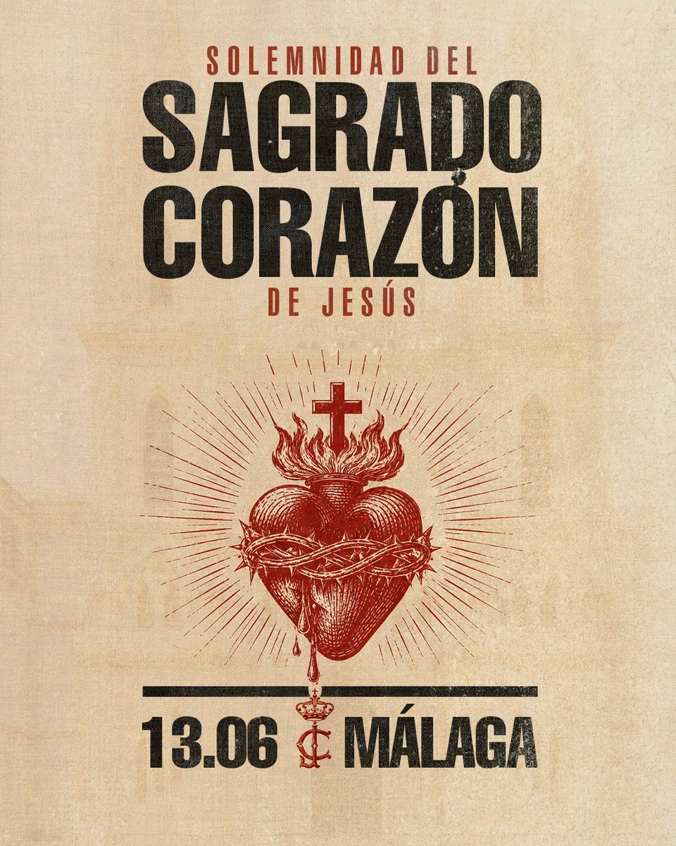 amcautivo's tweet photo. Nuestro 𝐜𝐨𝐫𝐚𝐳𝐨́𝐧 es contigo. ❤️‍🔥

El sábado 13 de junio nuestra música sonará por primera vez para el 𝐒𝐚𝐠𝐫𝐚𝐝𝐨 𝐂𝐨𝐫𝐚𝐳𝐨́𝐧 𝐝𝐞 𝐉𝐞𝐬𝐮́𝐬, dentro de la procesión con motivo del centenario de la muerte del beato Padre Arnaiz.

#CofradíasMLG https://t.co/ECgaxNy67j