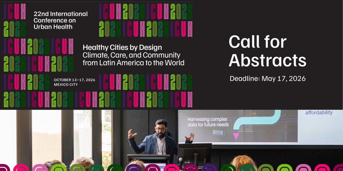 IS_UrbanHealth's tweet photo. Theme 5 at ICUH 2026: 𝗨𝗿𝗯𝗮𝗻 𝗛𝗲𝗮𝗹𝘁𝗵 𝗦𝘆𝘀𝘁𝗲𝗺𝘀, 𝗣𝗿𝗶𝗺𝗮𝗿𝘆 𝗖𝗮𝗿𝗲, 𝗮𝗻𝗱 𝗚𝗼𝘃𝗲𝗿𝗻𝗮𝗻𝗰𝗲 𝗳𝗼𝗿 𝗜𝗺𝗽𝗮𝗰𝘁.

Work that turns urban health evidence into action.  Only 4 days left! Deadline May 17.

→ https://t.co/OkWNlIs0jf

#ICUH2026 

@TecdeMonterrey https://t.co/glMiXo1TSw